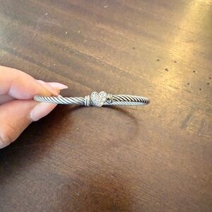 David Yurman Cable Collectibles Diamond Heart Bracelet